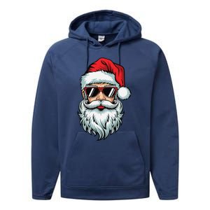 Bruh What The Sigma Santa Christmas Funny Meme Xmas Rizz Performance Fleece Hoodie