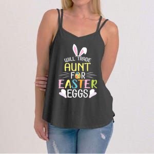 Bunny Will Trade Aunt For Easter Eggs Candy Happy To Me You Cool Gift Women's Strappy Tank