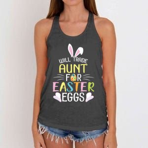 Bunny Will Trade Aunt For Easter Eggs Candy Happy To Me You Cool Gift Women's Knotted Racerback Tank