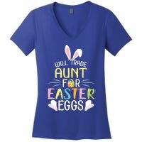 Bunny Will Trade Aunt For Easter Eggs Candy Happy To Me You Cool Gift Women's V-Neck T-Shirt