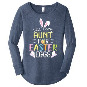 Bunny Will Trade Aunt For Easter Eggs Candy Happy To Me You Cool Gift Women's Perfect Tri Tunic Long Sleeve Shirt