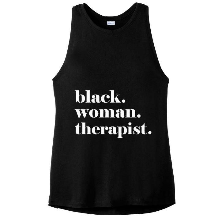 Black Woman Therapist Black Counselor Black Therapist Ladies PosiCharge Tri-Blend Wicking Tank