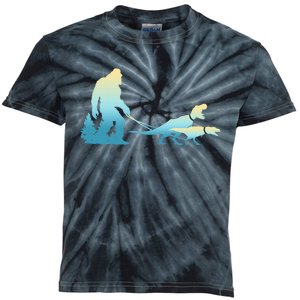 Bigfoot Walking T Rex Dinosaurs Funny Sasquatch Dinosaur Kids Tie-Dye T-Shirt