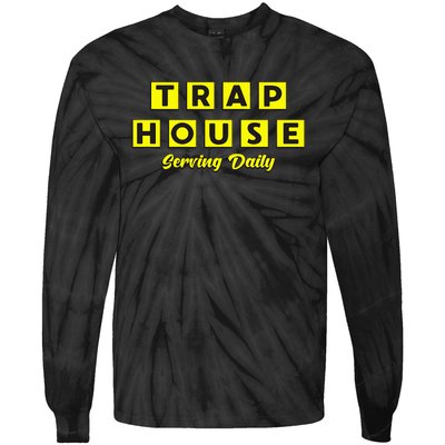 Black Waffle TrapHouse Serving Daily Tie-Dye Long Sleeve Shirt