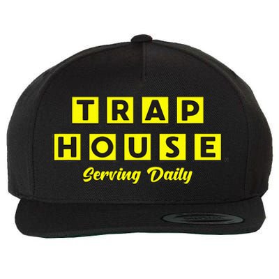 Black Waffle TrapHouse Serving Daily Wool Snapback Cap