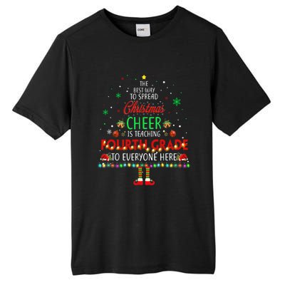 Best Way To Spread Christmas Cheer Is Teaching Fourth Grade Cute Gift Tall Fusion ChromaSoft Performance T-Shirt