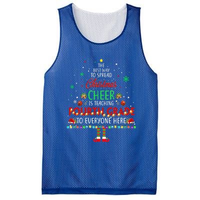 Best Way To Spread Christmas Cheer Is Teaching Fourth Grade Cute Gift Mesh Reversible Basketball Jersey Tank