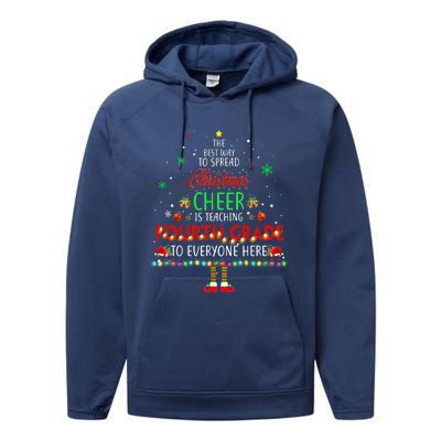 Best Way To Spread Christmas Cheer Is Teaching Fourth Grade Cute Gift Performance Fleece Hoodie