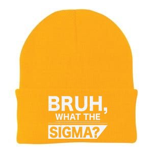 Bruh What The Sigma Meme Funny Sigma Male Knit Cap Winter Beanie