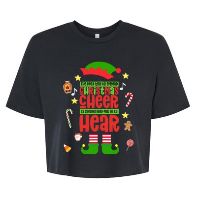 Best Way To Spread Christmas Cheer Elf Hat Shoes Candy Funny Bella+Canvas Jersey Crop Tee