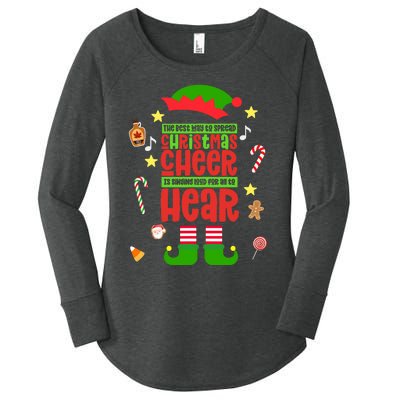 Best Way To Spread Christmas Cheer Elf Hat Shoes Candy Funny Women's Perfect Tri Tunic Long Sleeve Shirt