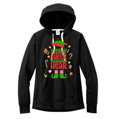 Best Way To Spread Christmas Cheer Elf Hat Shoes Candy Funny Women's Fleece Hoodie