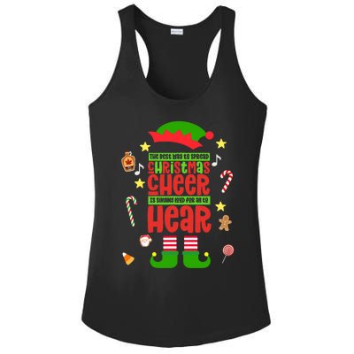 Best Way To Spread Christmas Cheer Elf Hat Shoes Candy Funny Ladies PosiCharge Competitor Racerback Tank