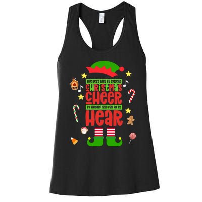 Best Way To Spread Christmas Cheer Elf Hat Shoes Candy Funny Women's Racerback Tank