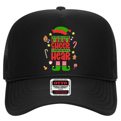 Best Way To Spread Christmas Cheer Elf Hat Shoes Candy Funny Trucker Hat
