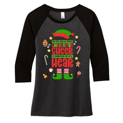 Best Way To Spread Christmas Cheer Elf Hat Shoes Candy Funny Women's Tri-Blend 3/4-Sleeve Raglan Shirt