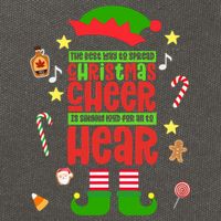 Best Way To Spread Christmas Cheer Elf Hat Shoes Candy Funny Cotton Canvas Backpack