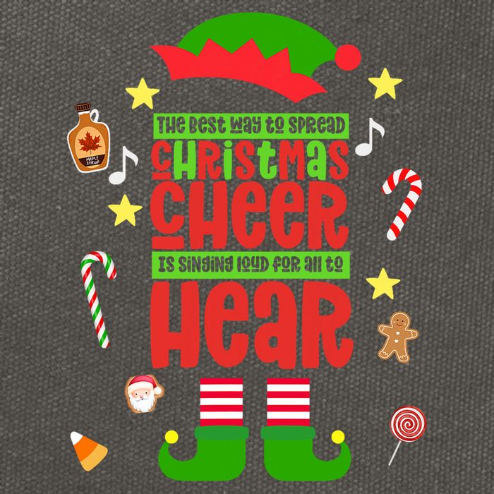 Best Way To Spread Christmas Cheer Elf Hat Shoes Candy Funny Cotton Canvas Backpack