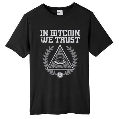 Bitcoin We Trust Funny Btc Crypto Cryptocurrency Tall Fusion ChromaSoft Performance T-Shirt