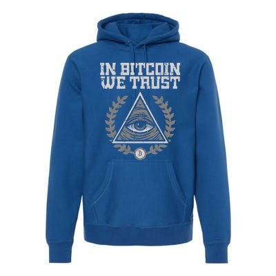 Bitcoin We Trust Funny Btc Crypto Cryptocurrency Premium Hoodie