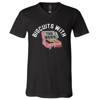 Biscuits With The Boss V-Neck T-Shirt