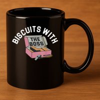 Biscuits With The Boss 11oz C Handle Ceramic Mug