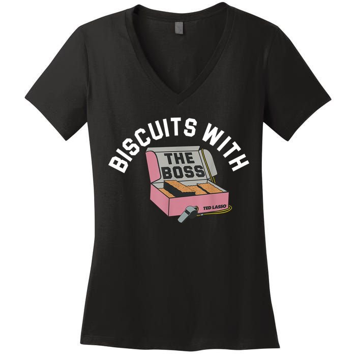 Biscuits With The Boss Women's V-Neck T-Shirt