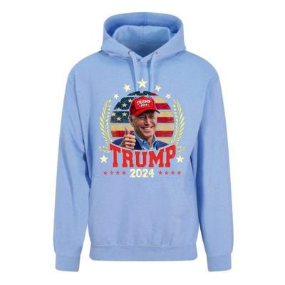 Biden Wearing Trump Red Hat Funny Trump 2024 Unisex Surf Hoodie