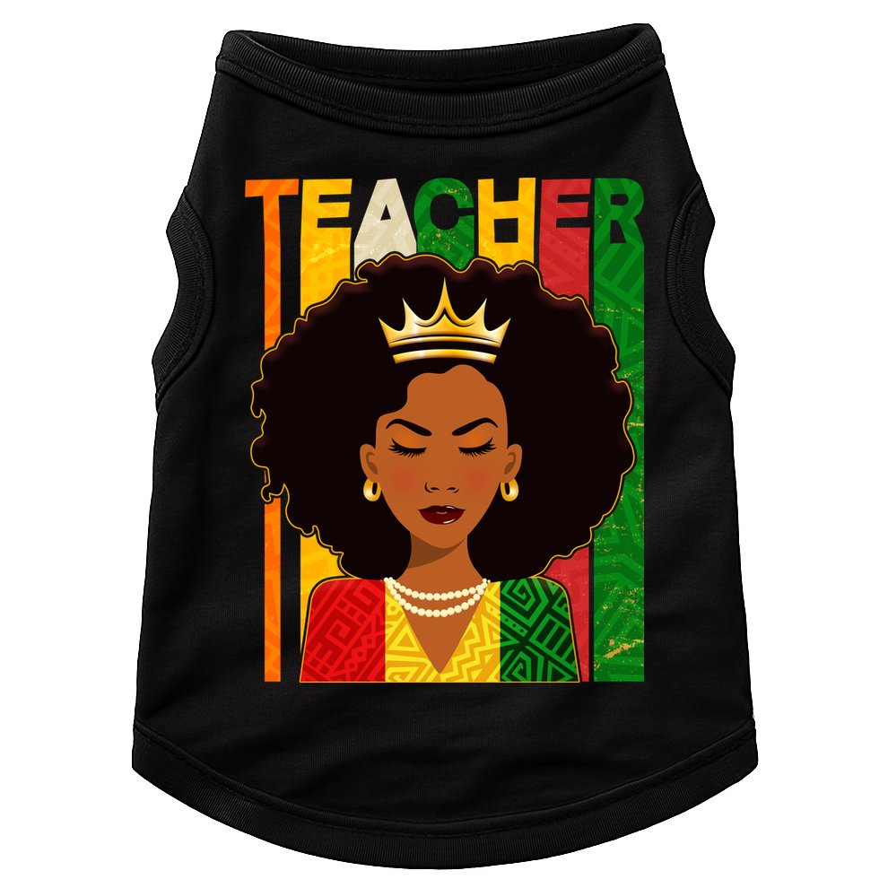 Black Woman Teacher African Black American History Doggie Tank