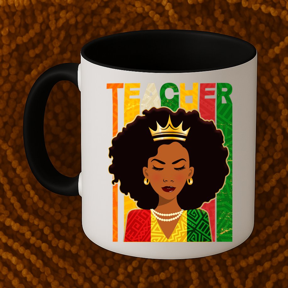 Black Woman Teacher African Black American History Mug