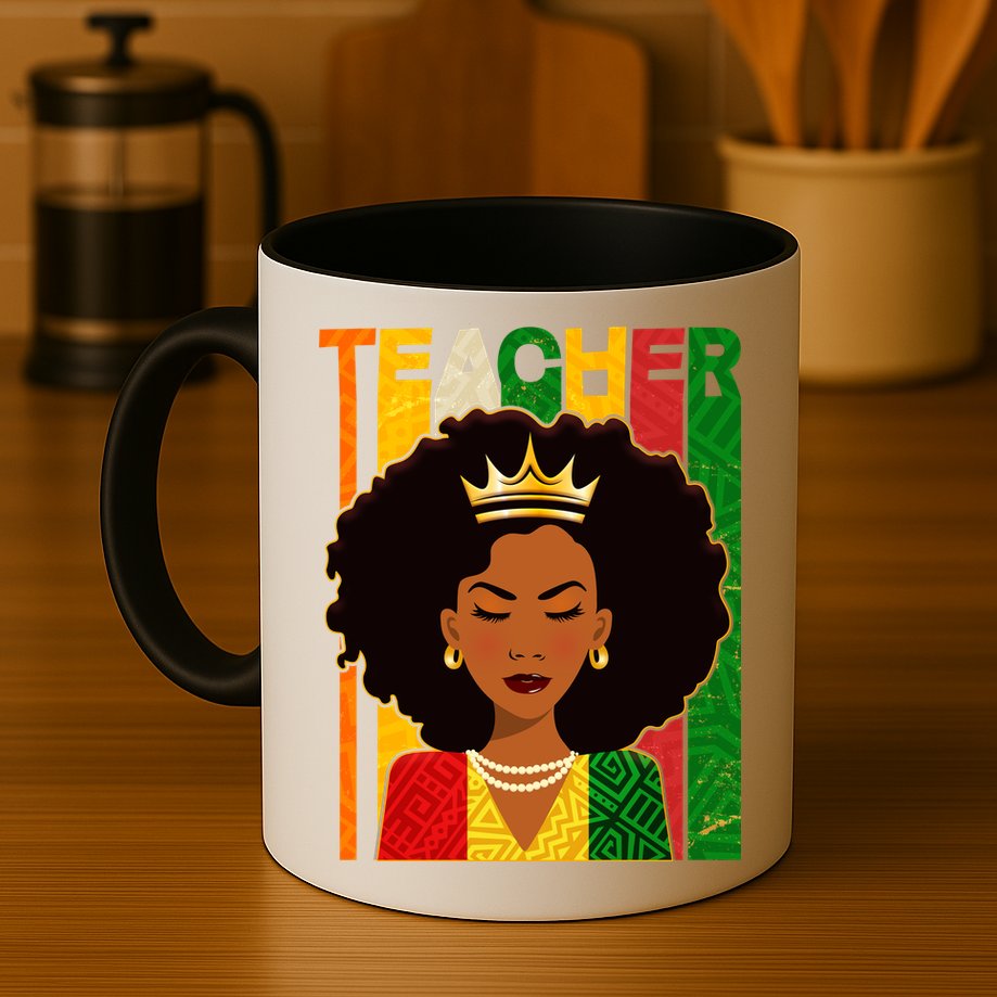 Black Woman Teacher African Black American History Mug