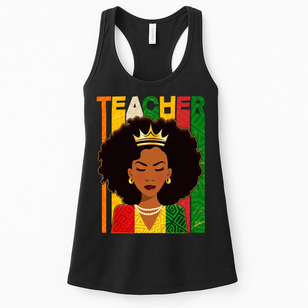 Black Woman Teacher African Black American History Womens Tank Top