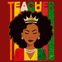 Black Woman Teacher African Black American History V-Neck T-Shirt