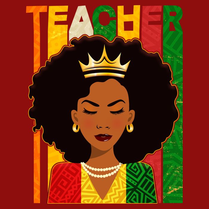 Black Woman Teacher African Black American History V-Neck T-Shirt