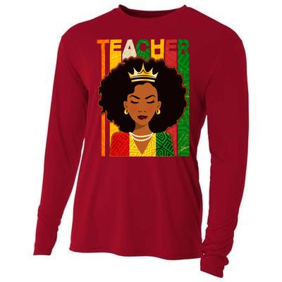 Black Woman Teacher African Black American History Cooling Performance Long Sleeve Crew