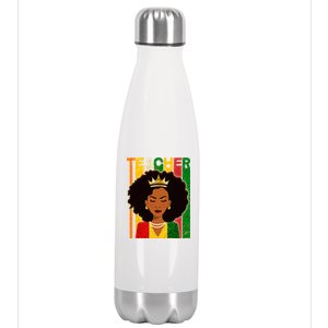 Black Woman Teacher African Black American History Stainless Steel Insulated Water Bottle