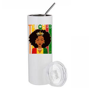 Black Woman Teacher African Black American History Stainless Steel Tumbler