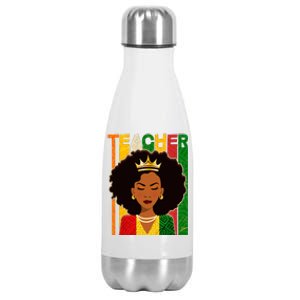 Black Woman Teacher African Black American History Stainless Steel Insulated Water Bottle