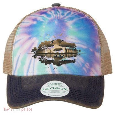 Bear Wildlife Trees Outdoors Nature Retro Forest Graphic Legacy Tie Dye Trucker Hat