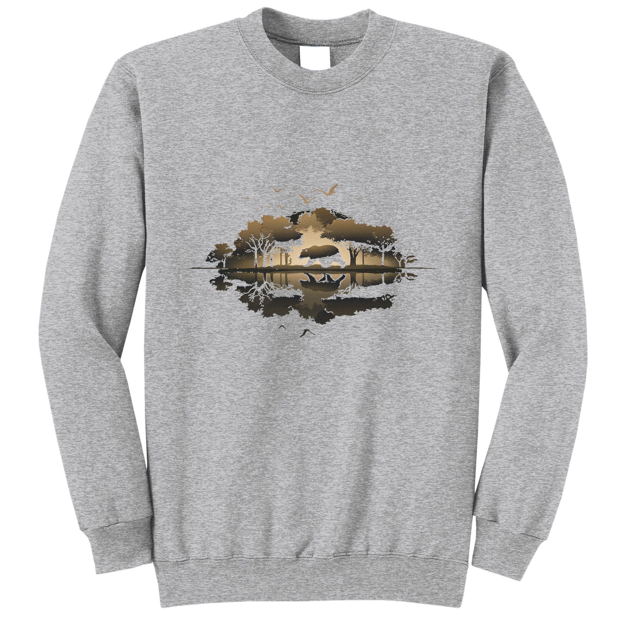 Bear Wildlife Trees Outdoors Nature Retro Forest Graphic Tall Sweatshirt
