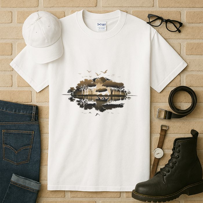 Bear Wildlife Trees Outdoors Nature Retro Forest Graphic Tall T-Shirt