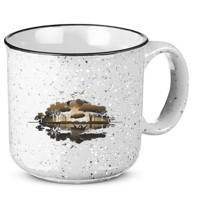 Bear Wildlife Trees Outdoors Nature Retro Forest Graphic 15oz Campfire Ceramic Mug