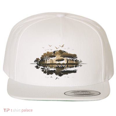 Bear Wildlife Trees Outdoors Nature Retro Forest Graphic Wool Snapback Cap