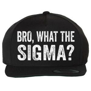 Bro What The Sigma Funny Meme Saying Sarcasm Quote Wool Snapback Cap