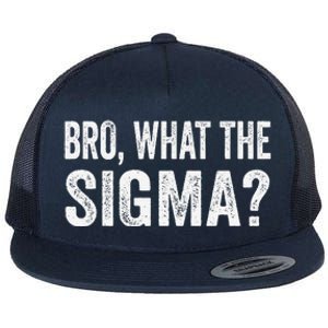 Bro What The Sigma Funny Meme Saying Sarcasm Quote Flat Bill Trucker Hat