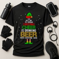 Best Way To Spread Christmas Cheer Ing Beer Funny Xmas Gift Cooling Performance Crew T-Shirt