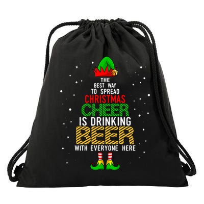 Best Way To Spread Christmas Cheer Ing Beer Funny Xmas Gift Drawstring Bag