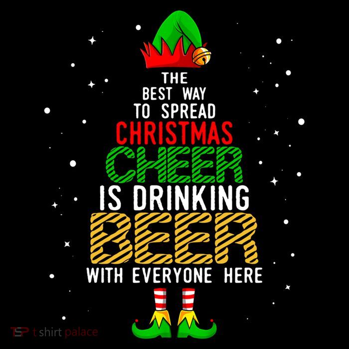 Best Way To Spread Christmas Cheer Ing Beer Funny Xmas Gift Drawstring Bag