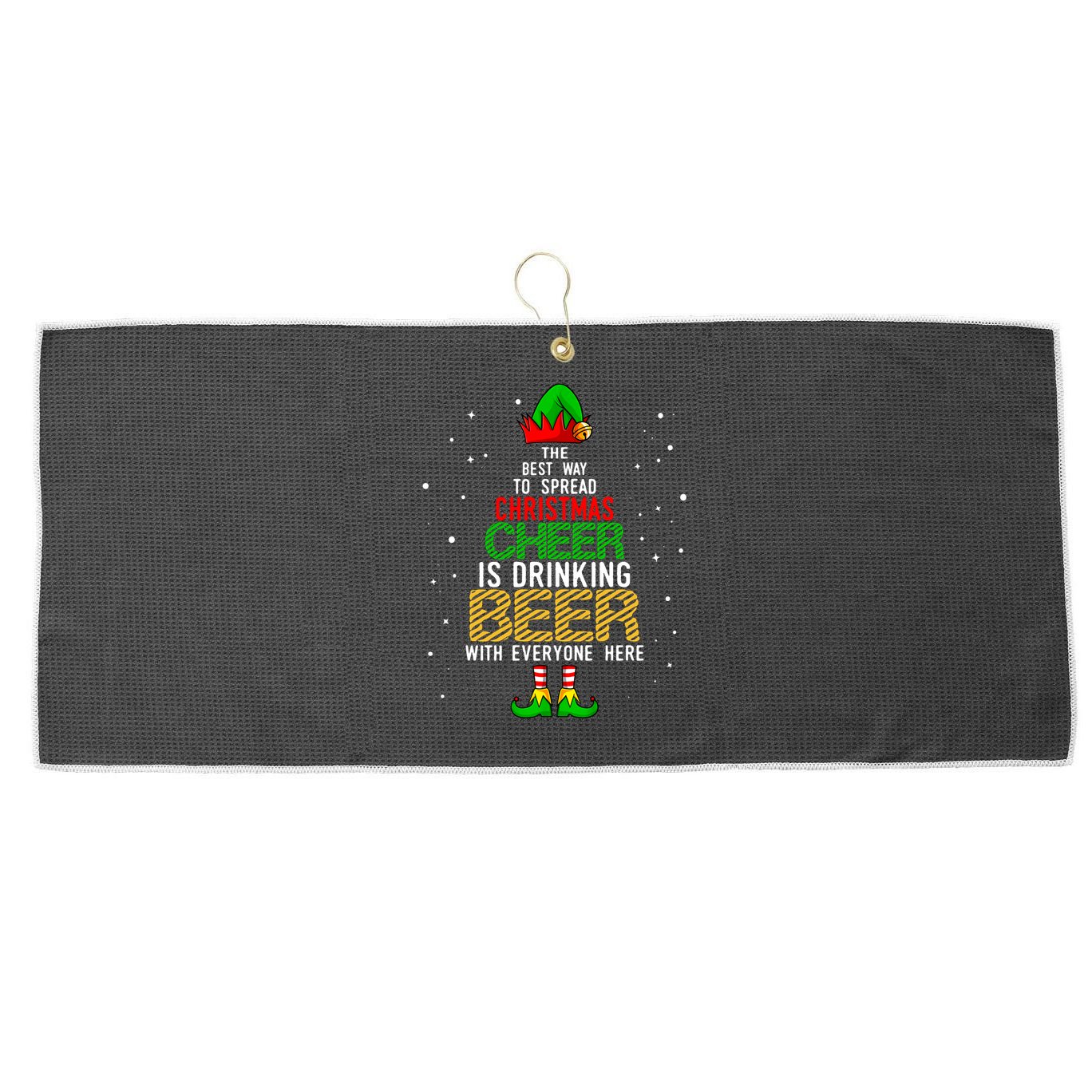 Best Way To Spread Christmas Cheer Ing Beer Funny Xmas Gift Large Microfiber Waffle Golf Towel