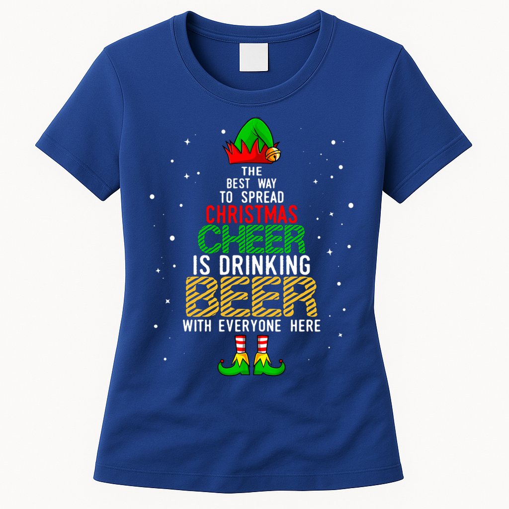 Best Way To Spread Christmas Cheer Ing Beer Funny Xmas Gift Womens T-Shirt